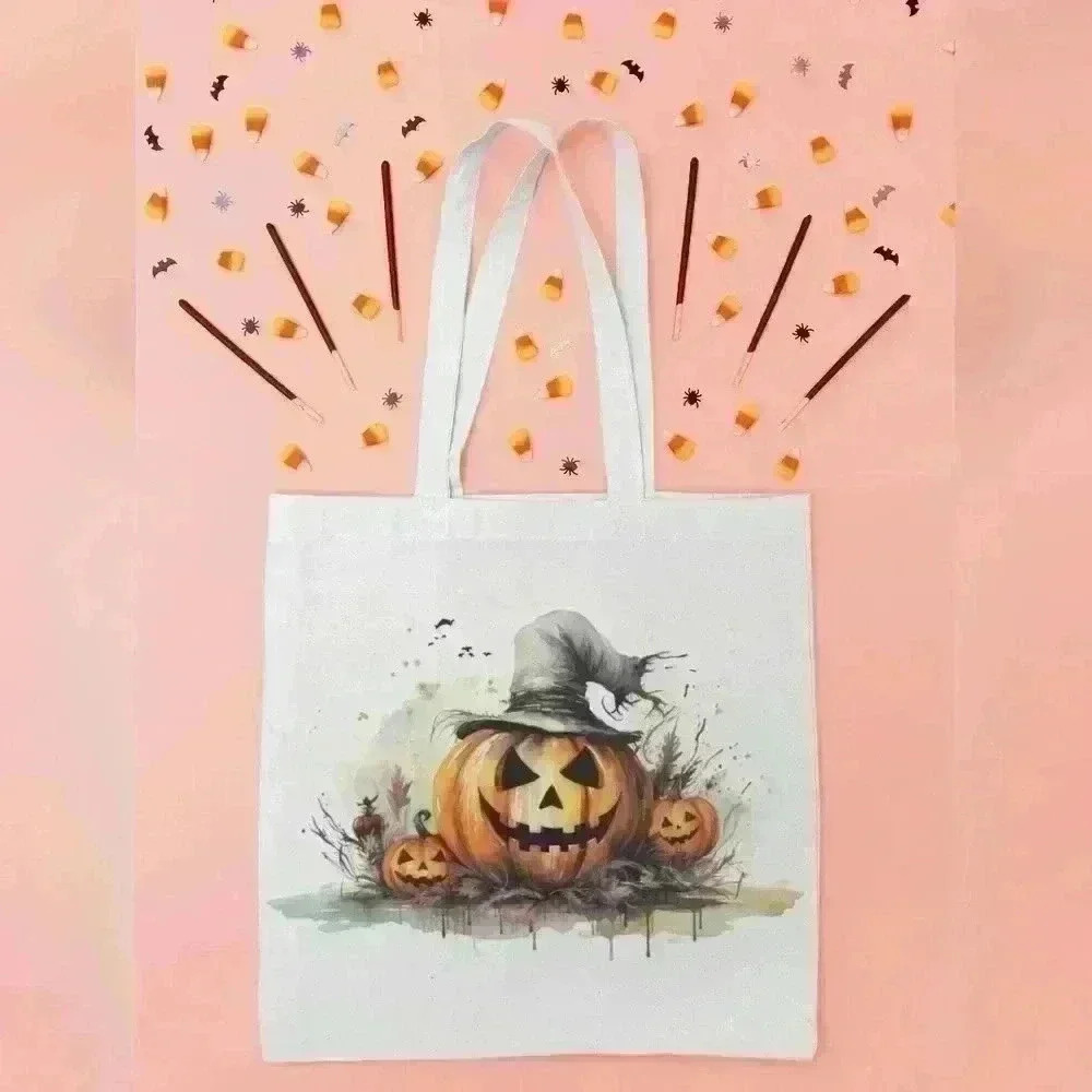 Jack o lantern halloween canvas tote bag - Picture 2 of 2